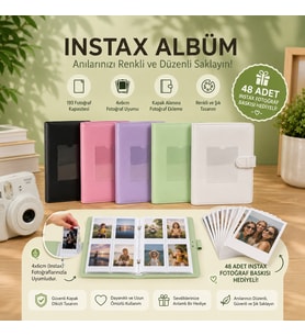 İnstax Polakart Cepli Fotoğraf Albüm -193 Kapasite +48 fotoğraf hediyeli