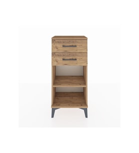Arges Komodin Tek Raflı 2 Çekmeceli 44x30x96 Çam-Çam