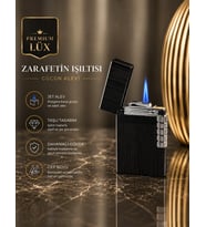 Premium Siyah Metal Çakmak Yandan Çarklı Ateşleme, Eşe, Sevgiliye , Arkadaşa, Anneye Hediye Özel Kutusunda