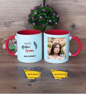 Rehber Öğretmen Kupa Bardak Kırmızı Fotoğraflı Öğretmenler Günü Hediyesi