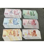 300 ADET KARIŞIK TL 5-10-20-50-100-200 GEÇERSİZ PARA EĞLENCE OYUN ŞAKA  DÜĞÜN PARASI FİLM PARASI DİZİ ÇEKİMLERİ İÇİN PARA