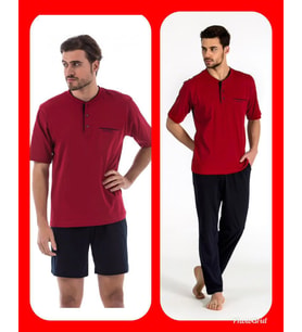 PİERRE CARDİN 5370 PİJAMA ŞORT 3 LÜ DAMAT ÇEYİZ SETİ (Lacivert)