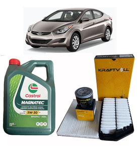 2011-2014 HYUNDAİ ELANTRA PERYODİK BAKIM SETİ 5W 30 MGNATEC YAĞ + HAVA + POLEN + YAĞ FİLTRESİ