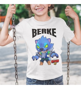 İsme Özel Brawl Stars Leon Werewolf Çocuk Beyaz Tişört Kısa Kollu Unisex