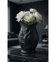 MYCRAFT3D Kuğu Desenli Dekoratif Vazo 15 cm  3D Baskılı Mat Dokulu Şık Masa ve Raf Dekoru