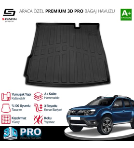S-Dizayn Dacia Duster 4X2 3D Pro Bagaj Havuzu 2018-2022 A+ Kalite