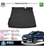 S-Dizayn Dacia Duster 4X2 3D Pro Bagaj Havuzu 2018-2022 A+ Kalite