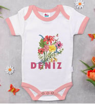BK Kids Kişiye Özel Pembe Bebek Body Zıbın - Model 122