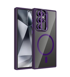 Joko Samsung Galaxy S23 Ultra Remim Lensli Magsafe Standlı Kapak - Derin Mor