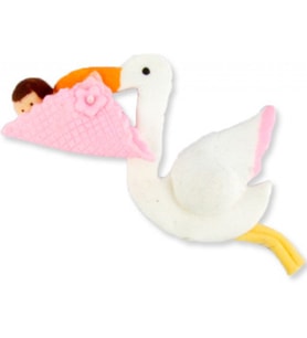 20 Adet Bebek leylekli hamurdan pembe pk1-