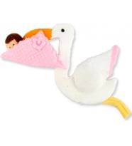 20 Adet Bebek leylekli hamurdan pembe pk1-