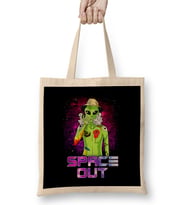 Space Out Hipster Alien Smoking & Spacing Out Hipster UFO Bez Çanta Uzun Saplı