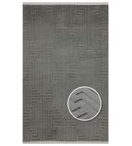 Makine Kaymaz Yıkanabilir Antrasit Geometrik Triko Salon Halısı Mutfak Halısı Koridor Halısı Yolluk antrasit