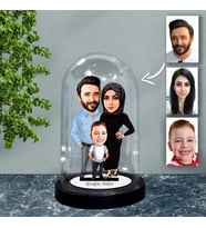KİŞİYE ÖZEL AİLE TASARIMLI IŞIKLI KARİKATÜR FANUS BİBLO FN81