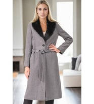Z9671 DEWBERRY BAYAN PALTO-GRİ