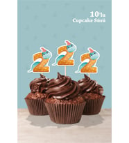 Baby Dinozor Temalı 2 Yaşında Cupcake Süsü '10lu