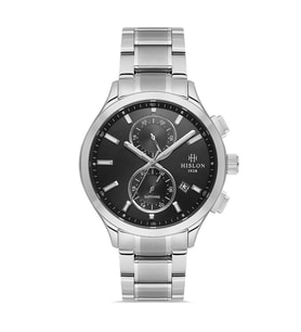 Hislon DT158S-04SS Safir Camlı Çelik Kordon Çelik Kasa 10 ATM Suya Dayanıklı Metalik Renk Erkek Kol Saati