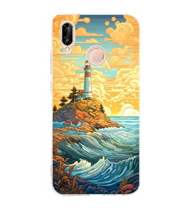 Huawei P20 Lite Uyumlu Baskılı Yumuşak Silikon Şeffaf Telefon Kılıfı