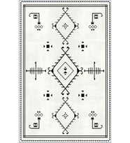 Eliana Home Baskılı, Yıkanabilir Kaymaz Taban Salon Halısı LNA1608 100x150 cm (Krem)