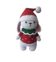 Yeni Yıl Temalı Tavşan Timmy Amigurumi Organik Oyuncak