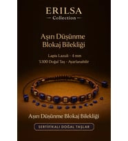 Sertifikalı Aşırı Düşünme Blokaj Enerji Bilekliği – Lapis Lazuli Doğal Taş 4 mm Ayarlanabilir (Çok Renkli)