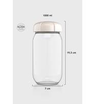 Renga Rhea 1000 ml Bej Kapaklı Cam Kavanoz 131012