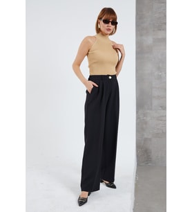 Kadın Beli Lastikli Pzzo Pantolon