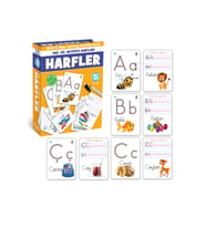 Yaz Sil Aktivite Kartları Çift Taraflı Harfler Öğretici Oyuncak Kart