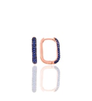 Söğütlü Silver Gümüş rose safir taşlı trend küpe.