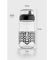Renga Lexa 370 ml Etnik Desenli Cam Yağlık 152089 Siyah