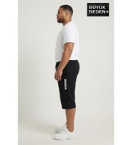 Büyük Beden Erkek Kapri Şort Brooklyn Baskılı Rahat Kalıp 3XL-6XL SPR26BSR591-02
