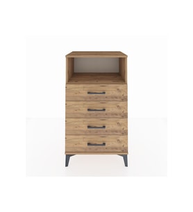Hyperion Komodin Tek Raflı 4 Çekmeceli 60x44x106 Çam-Çam