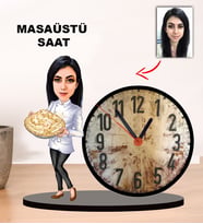 Karikatür AŞÇI Kadın Masaüstü Saat  M1
