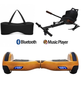 Citymate Elektrikli Kaykay Hoverboard Akıllı Denge 6.5 Inch + HoverKart + Çanta EXTREM PAKET83 Gold