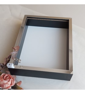 30x40 Cm Siyah-gümüş Fotoğraf Bölümsüz! İsimsiz Ledli! Gül Saklama Kutusu