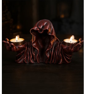 2'li Gotik Pelerinli Hayalet Mumluk İçinde Mum Tealight Mumluk Dekoratif Mumluk Gothic Mumluk Goth Mumluk