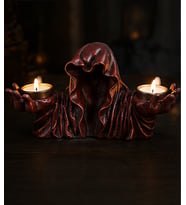 2'li Gotik Pelerinli Hayalet Mumluk İçinde Mum Tealight Mumluk Dekoratif Mumluk Gothic Mumluk Goth Mumluk