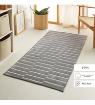 Ocean Home Textile Gri Renk Çizgi Desenli Şönil Halı Kilim 80 x 150 cm (Antik Gri)