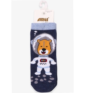 Katamino Erkek Çocuk Soket Çorap Astronot Köpek 1-2-7-8 Yaş, İndigo