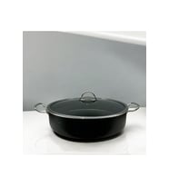 Tuna House Granit  Basık Tencere  32 Cm  Siyah