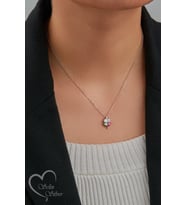 YONCA MODEL MİSTİK TAŞLI KOLYE 925 AYAR GÜMÜŞ KOLYE (Karışık)