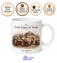 Bedesten Temalı Özel Tasarım Baskılı Kupa Bardak Hediye Porselen Mug