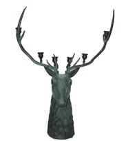 Metal Geyik Büstü Şamdan 136 Cm