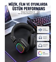 Rgb Işıklı Katlanabilir Bluetooth 5.3 Kulak Üstü Kulaklık