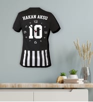 BK Gift Kişiye Özel İsimli Taraftar Forma 3D Ahşap Duvar Saati-5, Arkadaşa Hediye, Sevgiliye Hediye, Doğum Günü Hediyesi