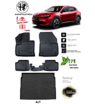 Alfa Romeo Junior Ellettrica 2025+ Araca Özel 3D paspas ve 3d ALT Bagaj Havuzu