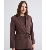 LCW EVERYDAY Kahverengi Beli Kuşaklı Kadın Blazer Ceket