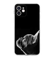 PrintiFy iPhone 12 Mini ile Uyumlu Köpek 1 Kamera Korumalı Şeffaf Kılıf