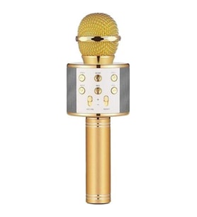 Usbatf Sd Kart+3.5 MM Giriş Bluetooth Karaoke Mikrofonu Gold