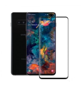 Samsung Galaxy S10 Plus Uyumlu Ön Koruma Polymer Nano Ekran Koruyucu (Siyah)